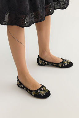 Trendyolmilla Shoes Siyah Nak?sl? Badem Burun Kad?n Babet TAKSS25BE00012  фото 3