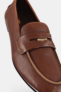 LEATHER PENNY LOAFERS - Zara фото 10