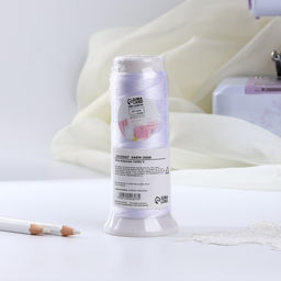 Нить атласная для вышивания, 120D/2, 700 м, белая