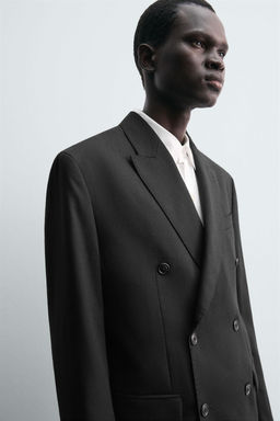 100% WOOL DOUBLE-BREASTED SUIT BLAZER - Zara фото 7