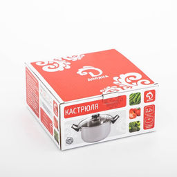 Кастрюля Доляна Роскошь, 2.2 л, d=19 см, с крышкой, капсульное дно, нержавеющая сталь  фото 6