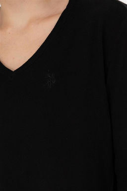 Женский черный базовый свитер с v-образным вырезом Неожиданная скидка в корзине - U.s. polo assn фото 7