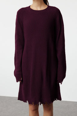 TRENDYOLMILLA Haki Mini Triko Genis Kal?p Ak?tma Detayl? Duz Elbise TWOAW24EL00113 фото 24