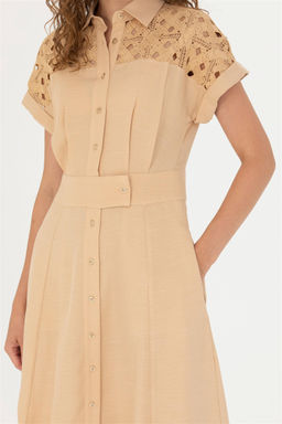 Женское верблюжье тканое платье - U.s. polo assn фото 6