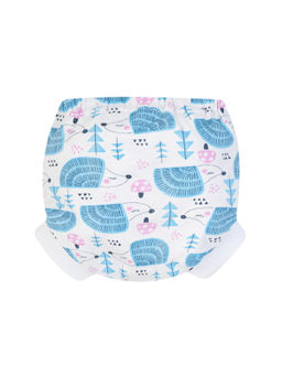 Трусы детские белые бирюзовые ежики