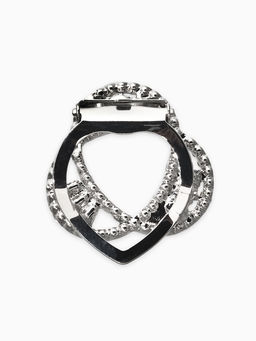 Зажим для платка "Узоры" три нити, цвет белый в серебре