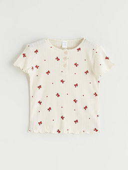 Fiyonk Bask?l? K?z ?ocuk Ti??rt