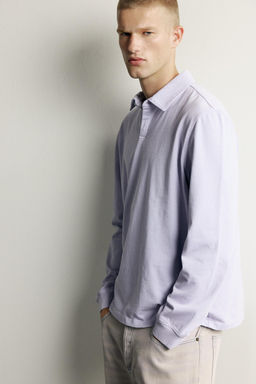 SUDADERA POLO LIGERA REGULAR FIT / Azul / Lavanda - Zara фото 5