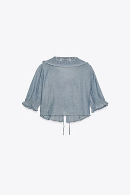 EMBROIDERED CROP SHIRT - Zara фото 3