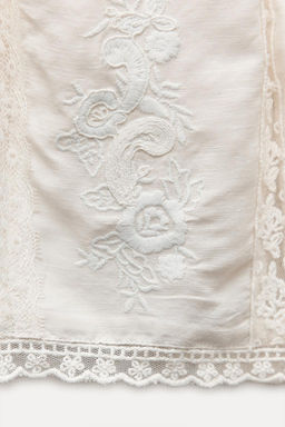 EMBROIDERED LINEN BLEND SHORTS - Zara фото 6