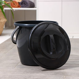 Ведро с крышкой «Удачное», 10 л, пластик, чёрное