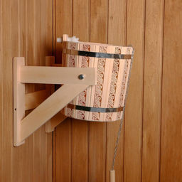 Обливное устройство для бани «Русские узоры», 10 л, липа, пластиковая вставка, «Добропаровъ»