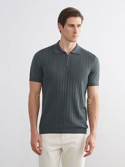 Polo Yaka K?sa Kollu Erkek Triko Kazak