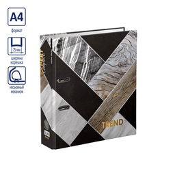 Expert Complete Регистратор ламинир. Wood&Stone 75 мм 10 шт. Trend A4 арочный механ. глянцевый гранит EC752702