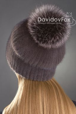 Шапка Буратино норка кофе градэ