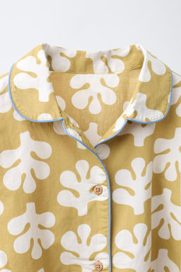 6-14 YEARS/ SHAPES PRINT SHIRT AND TROUSERS PYJAMAS