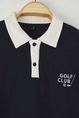 Lacivert Regular Polo Yaka D_z _rme Polo Yaka T-shirt TMNSS25PO00005 - Trendyolmilla фото 2