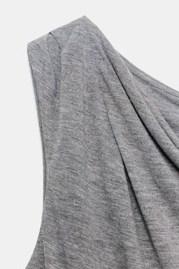 TOP ASIM?TRICO DRAPEADO. / Gris vigor? - Zara фото 6