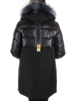 8186 BLACK Пальто женское с натуральным мехом Jarius