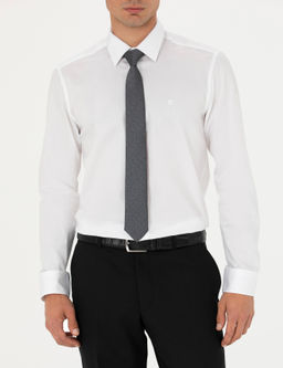 Beyaz Slim Fit Uzun Kollu G_mlek