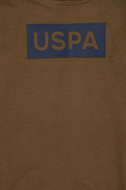 Erkek _ocuk Haki Kap__onlu Sweatshirt