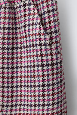 TEXTURED HOUNDSTOOTH WIDE-LEG TROUSERS - Zara фото 4