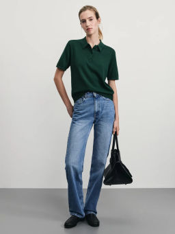 Джемпер поло из хлопка с короткими рукавами / Zarina фото 2