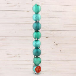 Ёлочные игрушки Изумруд ассорти, шары новогодние, d=6 см, набор 8 шт., зелёный - Зимнее волшебство фото 2