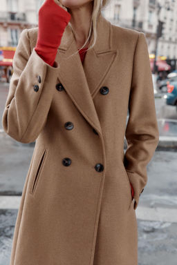 DOUBLE-BREASTED COAT WITH SHOULDER PADS - Zara фото 7