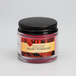 Ароматическая свеча в банке «Scented Candle, Velvet rose&oud», уд и роза, 5×5 см, 140 г