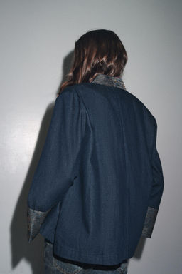 JACQUARD DENIM-EFFECT KIMONO - Zara фото 7