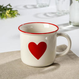 Кружка фарфоровая Доляна 14 февраля. Сердце, 370 мл, цвет белый  фото 2