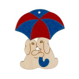 Заготовка для декорирования Mr. Carving ВД-684 Набор с фетром фанера 0.3 см №3 Влюбленные зайчики под зонтом (6х5см)