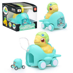 Самолет с динозавриком, катапультирующий маленькую машинку, в коробке