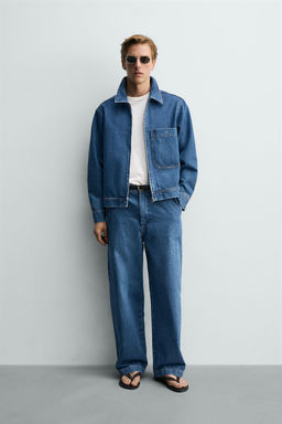 CAZADORA DENIM CREMALLERA / Azul