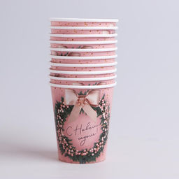 Цена за 10 шт. Стакан бумажный С Новым годом! - Страна карнавалия фото 2