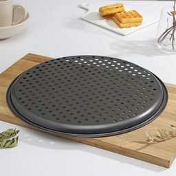 Форма для пиццы Доляна «Жаклин. Пицца», 38×2 см, антипригарное покрытие, чёрная