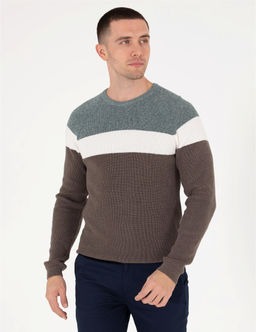 Ye_il Slim Fit Bisiklet Yaka Triko Kazak