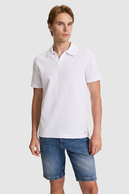 Erkek Beyaz Regular Fit Polo Yaka Ti__rt
