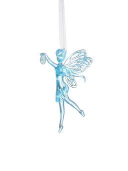 Цена за 2 шт. Ёлочная игрушка Зимнее волшебство. Фея с шариком, 1211.5 см, голубой перелив фото 9