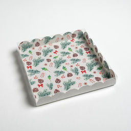 Цена за 5 шт. Коробка для кондитерских изделий новогодняя с пластиковой крышкой Winter time, 21×21×3 см