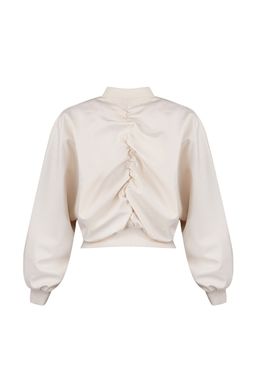 TRENDYOLMILLA Bej Oversize Buzgu Detayl? Su Itici Bomber Ceket Mont TWOSS22MO0099  фото 22