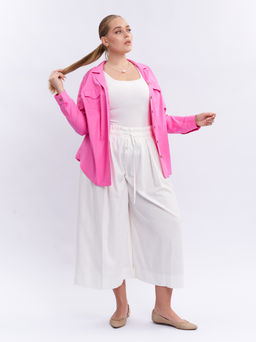 Брюки кюлоты льняные TBB19252WHT04