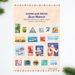 Подарочный набор новогодний, письмо Деду Морозу 4 шт., почтовый ящик, марки Новогодняя почта