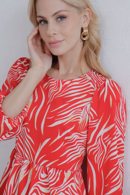 Платье красное с присборенной юбкой - Martichelli фото 16