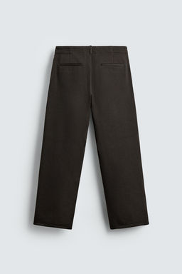 WOOL/COTTON TEXTURED TROUSERS - Zara фото 7