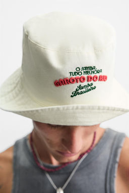 CONTRAST EMBROIDERY BUCKET HAT - Zara фото 2