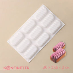 Форма для муссовых десертов и выпечки KONFINETTA Корде, 30?17,5?2 см, 9 ячеек (9?4,5 см), цвет белый