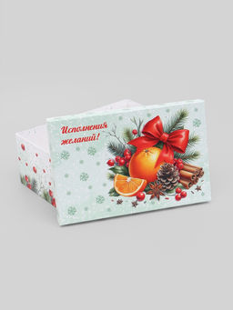 Коробки подарочные новогодние набор 10 в 1 «Мандариновое счастье», 32.5×20×12.5 - 12×7×4 см