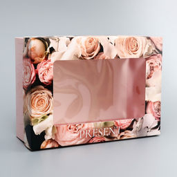 Цена за 2 шт. Коробка складная, крышка-дно, Present, 21×15×7 см с окном